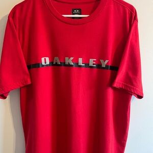 Oakley Red Short Sleeve Tee with Black & Silver Logo